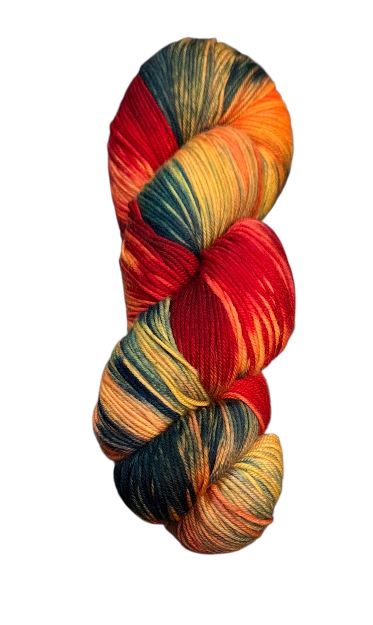 Hand Dyed Variegated Fingering Weight Merino Wool Yarn