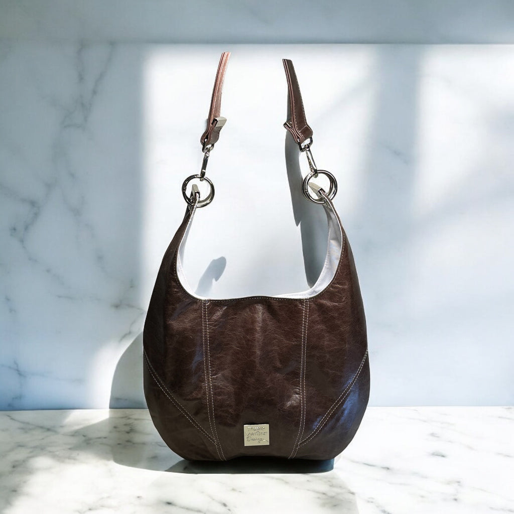 Genuine Leather Yarn Tote