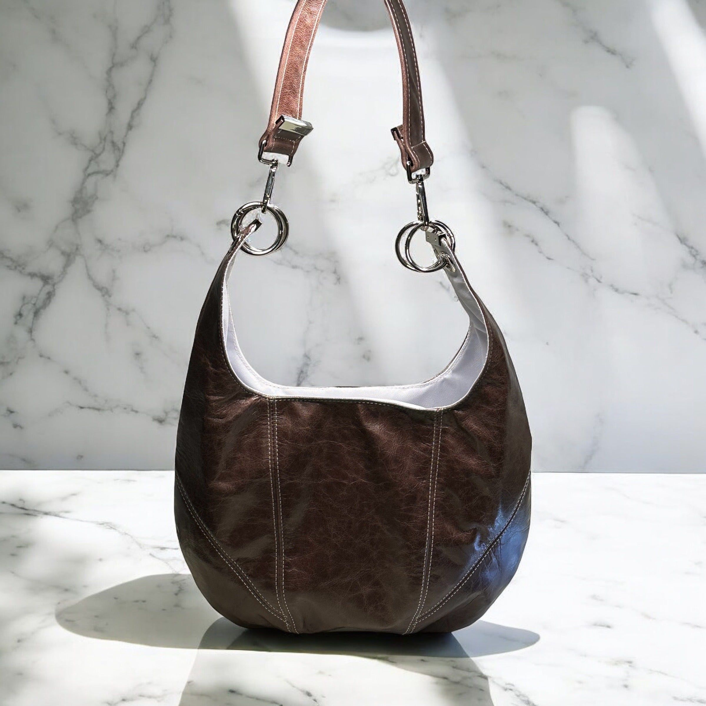 Genuine Leather Yarn Tote